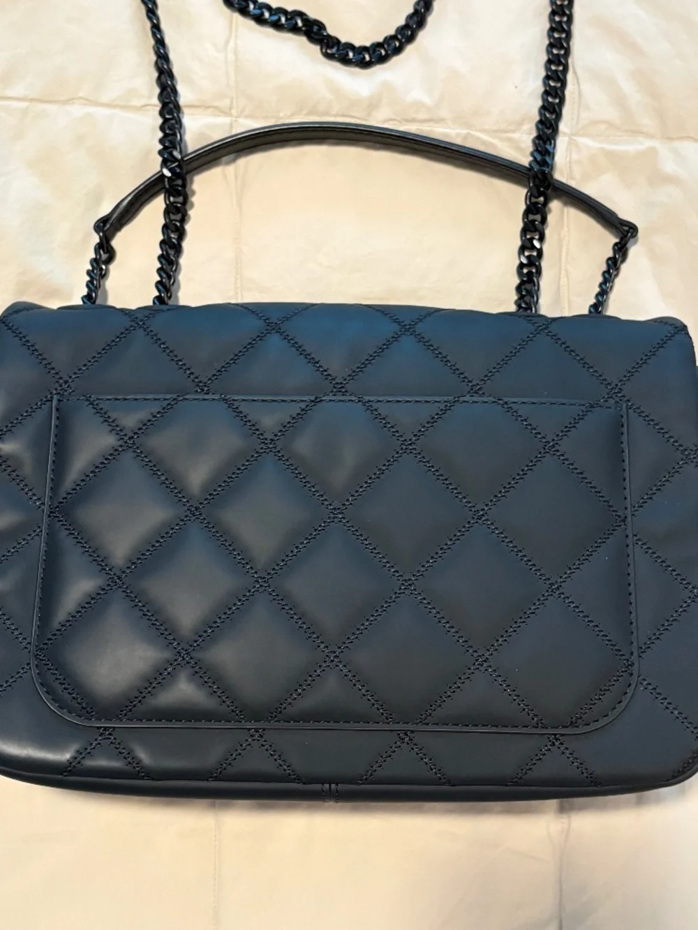 Tory Burch Matte Willa Handbag Bag Black Large